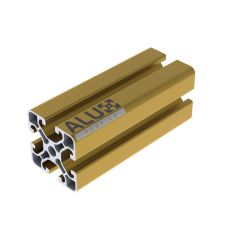 Alux Profilé Aluminium Anodisé Or 4040 40x40mm Profil à Rainure en T 8mm