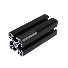 Alux Profilé Aluminium Anodisé Noir 4040 40x40mm Profil à Rainure en T 8mm