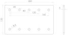 Plaque de connexion 120x200 noire 10 trous