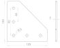 Plaque de connexion L 135x135 noire 5 trous