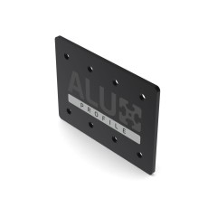 Plaque de connexion 120x160 noire – 8 trous