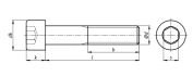 Vis à tête cylindrique à six pans creux M5x35 ISO 4762 DIN 912 schéma coté b dₖ k s