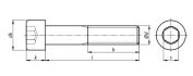 Vis à tête cylindrique à six pans creux M8x16 ISO 4762 DIN 912 schéma coté b dₖ k s